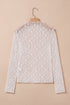 Sheer Floral Lace Long Sleeve Slim Fit Top